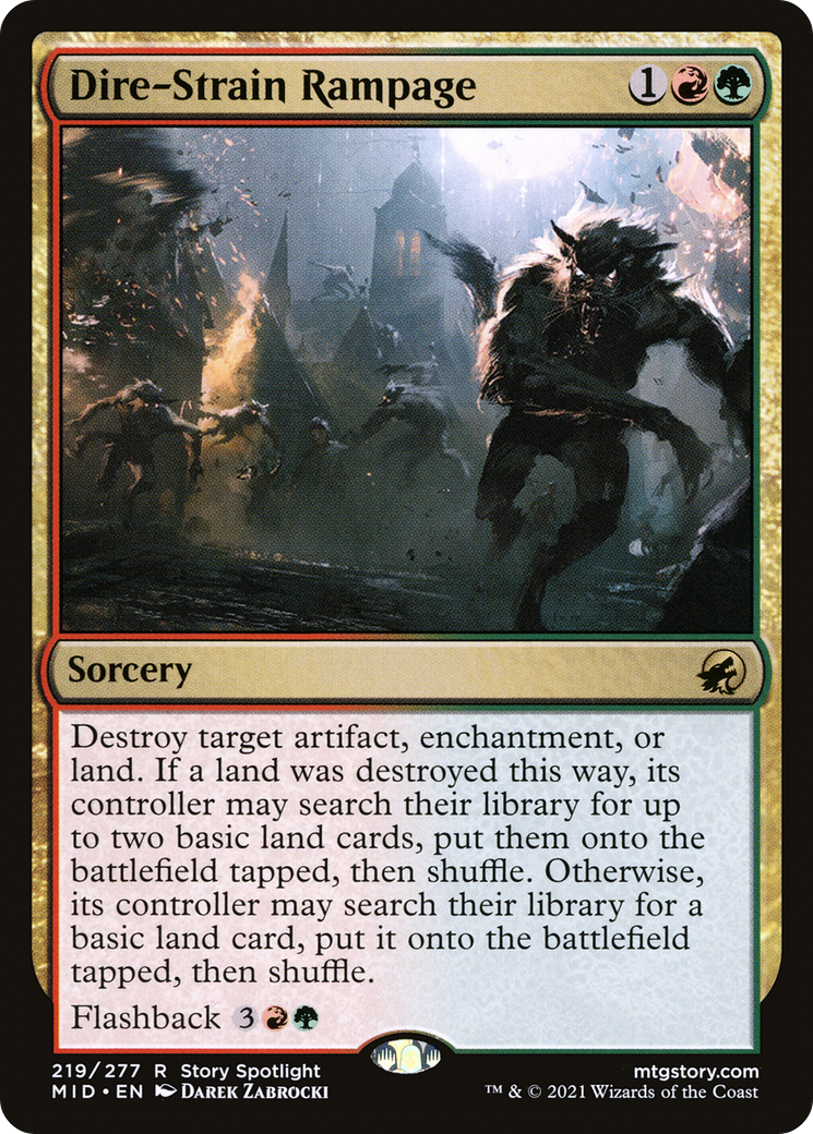 Dire-Strain Rampage (MID-219) - Innistrad: Midnight Hunt - Premium MTG Single from Wizards of the Coast - Just $0.08! Shop now at Game Crave Tournament Store