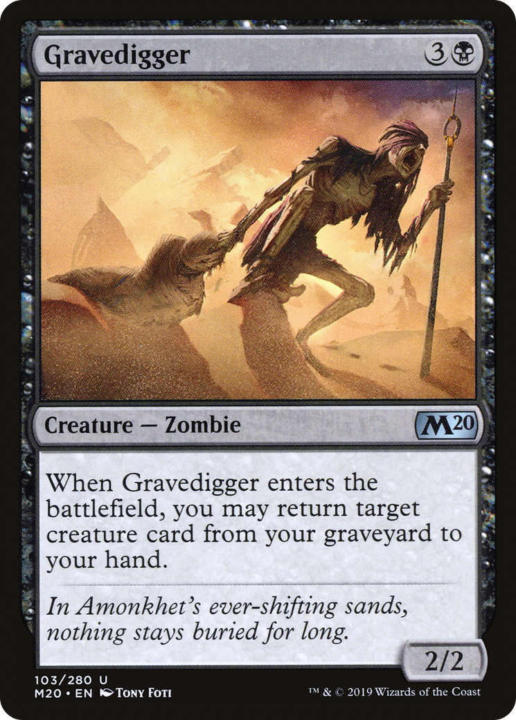 Gravedigger (M20-103) - Core Set 2020 - Premium MTG Single from Wizards of the Coast - Just $0.25! Shop now at Game Crave Tournament Store