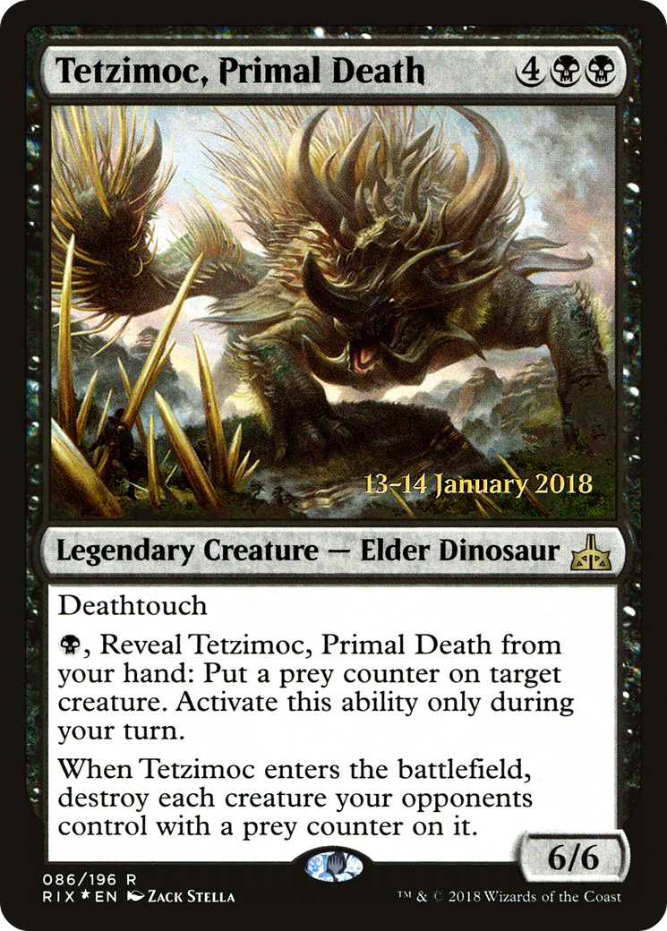 Tetzimoc, Primal Death (PRIX-86S) - Rivals of Ixalan Promos Foil - Premium MTG Single from Wizards of the Coast - Just $1.49! Shop now at Game Crave Tournament Store