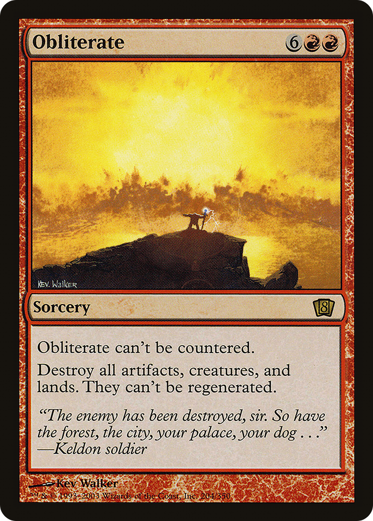 Obliterate (8ED-204★) - Eighth Edition Foil - Premium MTG Single from Wizards of the Coast - Just $3.20! Shop now at Game Crave Tournament Store