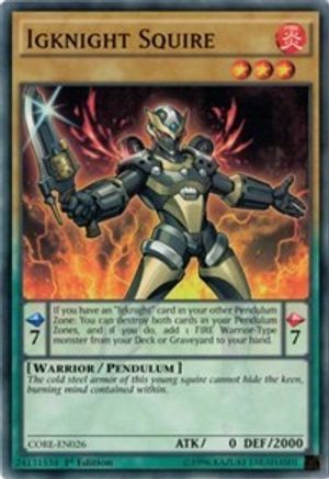 Igknight Squire (CORE-EN026) - Clash of Rebellions 1st Edition - Premium Yugioh Single from Konami - Just $0.08! Shop now at Game Crave Tournament Store