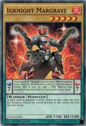 Igknight Margrave (CORE-EN030) - Clash of Rebellions 1st Edition - Premium Yugioh Single from Konami - Just $0.25! Shop now at Game Crave Tournament Store
