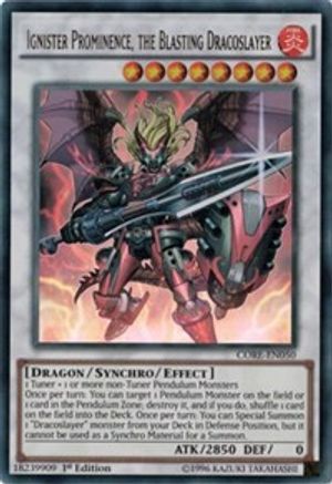 Ignister Prominence, the Blasting Dracoslayer (CORE-EN050) - Clash of Rebellions Unlimited - Premium Yugioh Single from Konami - Just $2.17! Shop now at Game Crave Tournament Store