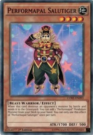 Performapal Salutiger (CORE-EN093) - Clash of Rebellions 1st Edition - Premium Yugioh Single from Konami - Just $0.25! Shop now at Game Crave Tournament Store