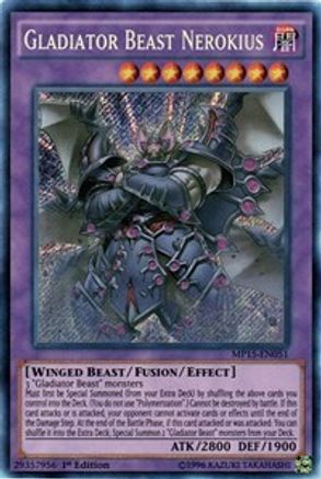 Gladiator Beast Nerokius (MP15-EN051) - 2015 Mega-Tins Mega Pack 1st Edition - Premium Yugioh Single from Konami - Just $1.10! Shop now at Game Crave Tournament Store