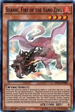 Suanni, Fire of the Yang Zing (MP15-EN083) - 2015 Mega-Tins Mega Pack 1st Edition - Premium Yugioh Single from Konami - Just $0.91! Shop now at Game Crave Tournament Store