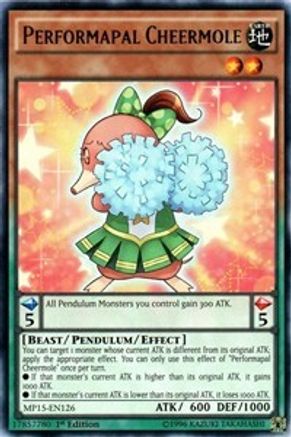 Performapal Cheermole (MP15-EN126) - 2015 Mega-Tins Mega Pack 1st Edition - Premium Yugioh Single from Konami - Just $0.25! Shop now at Game Crave Tournament Store