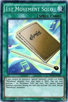 1st Movement Solo (MP15-EN169) - 2015 Mega-Tins Mega Pack 1st Edition - Premium Yugioh Single from Konami - Just $3.09! Shop now at Game Crave Tournament Store