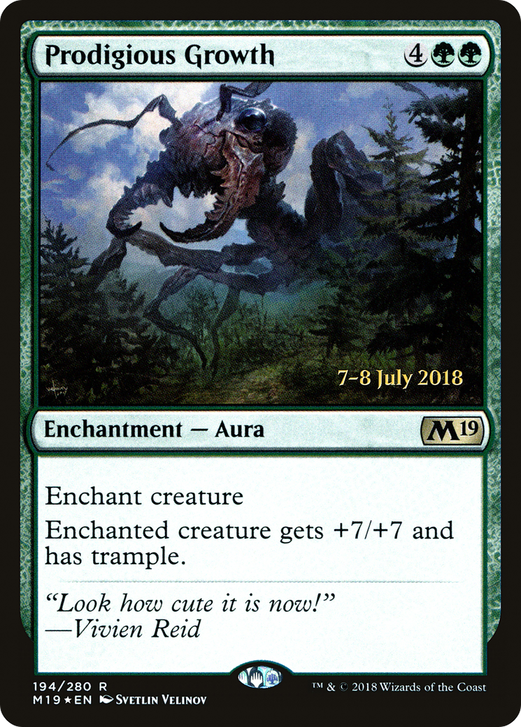 Prodigious Growth (PM19-194S) - Core Set 2019 Promos Foil - Premium MTG Single from Wizards of the Coast - Just $0.26! Shop now at Game Crave Tournament Store