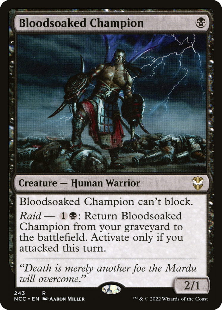 Bloodsoaked Champion (NCC-243) - New Capenna Commander - Premium MTG Single from Wizards of the Coast - Just $0.25! Shop now at Game Crave Tournament Store