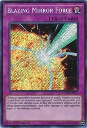 Blazing Mirror Force (DOCS-EN076) - Dimension of Chaos 1st Edition - Premium Yugioh Single from Konami - Just $2.83! Shop now at Game Crave Tournament Store