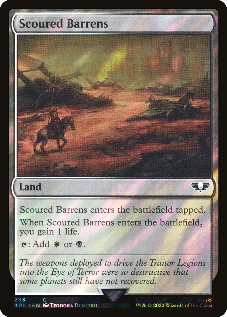 Scoured Barrens (40K-293★) - Warhammer 40,000 Commander Foil - Premium MTG Single from Wizards of the Coast - Just $1.22! Shop now at Game Crave Tournament Store