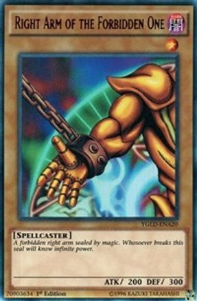 yugioh runick bystial deck Right Arm of the Forbidden One (YGLD-ENA20)