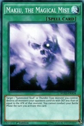 Makiu, the Magical Mist (YGLD-ENA34) - King of Games: Yugi's Legendary Decks Unlimited - Premium Yugioh Single from Konami - Just $0.25! Shop now at Game Crave Tournament Store