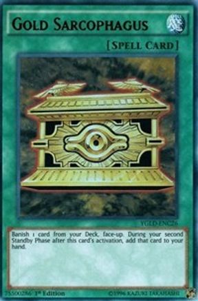 Gold Sarcophagus (YGLD-ENC26) - King of Games: Yugi's Legendary Decks Unlimited - Premium Yugioh Single from Konami - Just $0.30! Shop now at Game Crave Tournament Store