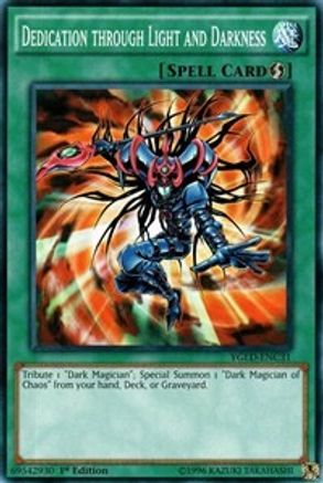 Dedication through Light and Darkness (YGLD-ENC31) - King of Games: Yugi's Legendary Decks 1st Edition - Premium Yugioh Single from Konami - Just $0.25! Shop now at Game Crave Tournament Store