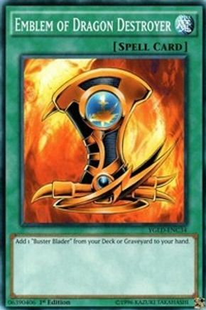 Emblem of Dragon Destroyer (YGLD-ENC34) - King of Games: Yugi's Legendary Decks 1st Edition - Premium Yugioh Single from Konami - Just $0.29! Shop now at Game Crave Tournament Store