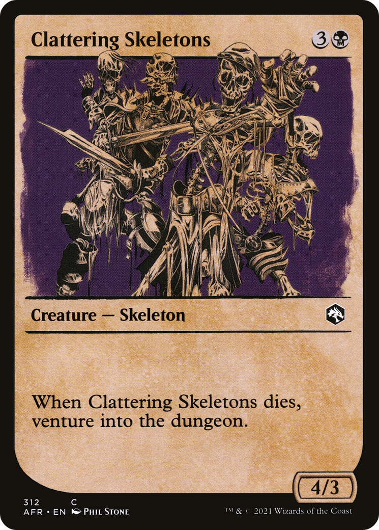 Clattering Skeletons (AFR-312) - Adventures in the Forgotten Realms: (Showcase) Foil - Premium MTG Single from Wizards of the Coast - Just $0.08! Shop now at Game Crave Tournament Store
