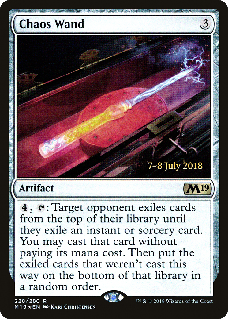 Chaos Wand (PM19-228S) - Core Set 2019 Promos Foil - Premium MTG Single from Wizards of the Coast - Just $2.70! Shop now at Game Crave Tournament Store