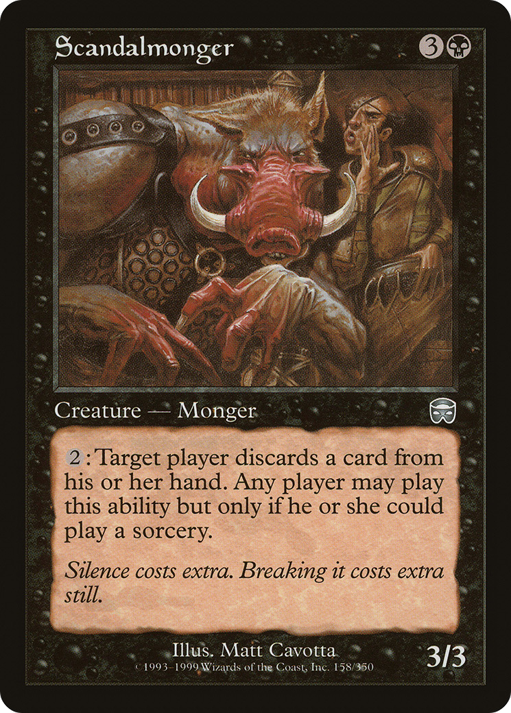 Scandalmonger (MMQ-158) - Mercadian Masques Foil - Premium MTG Single from Wizards of the Coast - Just $1.01! Shop now at Game Crave Tournament Store