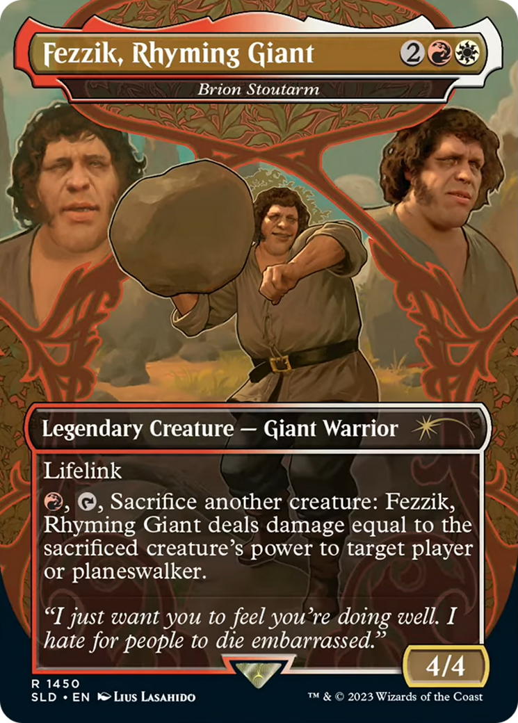 Brion Stoutarm (SLD-1450) - Secret Lair Drop / Fezzik, Rhyming Giant (Borderless) Foil - Premium MTG Single from Wizards of the Coast - Just $3.40! Shop now at Game Crave Tournament Store