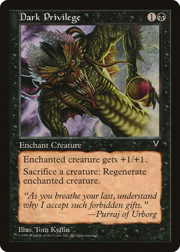 Dark Privilege (VIS-056) - Visions - Premium MTG Single from Wizards of the Coast - Just $0.08! Shop now at Game Crave Tournament Store