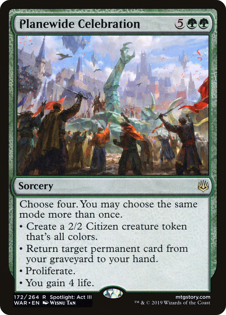 Planewide Celebration (WAR-172) - War of the Spark Foil - Premium MTG Single from Wizards of the Coast - Just $0.25! Shop now at Game Crave Tournament Store
