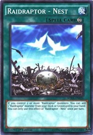 Raidraptor - Nest (WIRA-EN026) - Wing Raiders 1st Edition - Premium Yugioh Single from Konami - Just $0.25! Shop now at Game Crave Tournament Store