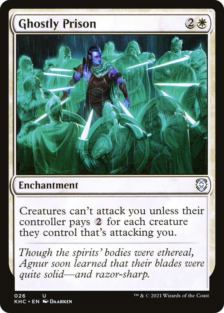 Ghostly Prison (KHC-026) - Kaldheim Commander - Premium MTG Single from Wizards of the Coast - Just $0.92! Shop now at Game Crave Tournament Store