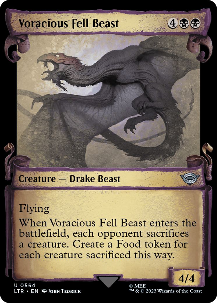 Voracious Fell Beast (LTR-564) - The Lord of the Rings: Tales of Middle-earth: (Showcase) - Premium MTG Single from Wizards of the Coast - Just $0.08! Shop now at Game Crave Tournament Store