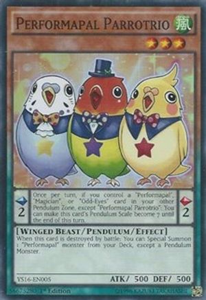 Performapal Parrotrio (YS16-EN005) - Starter Deck: Yuya 1st Edition - Premium Yugioh Single from Konami - Just $0.23! Shop now at Game Crave Tournament Store