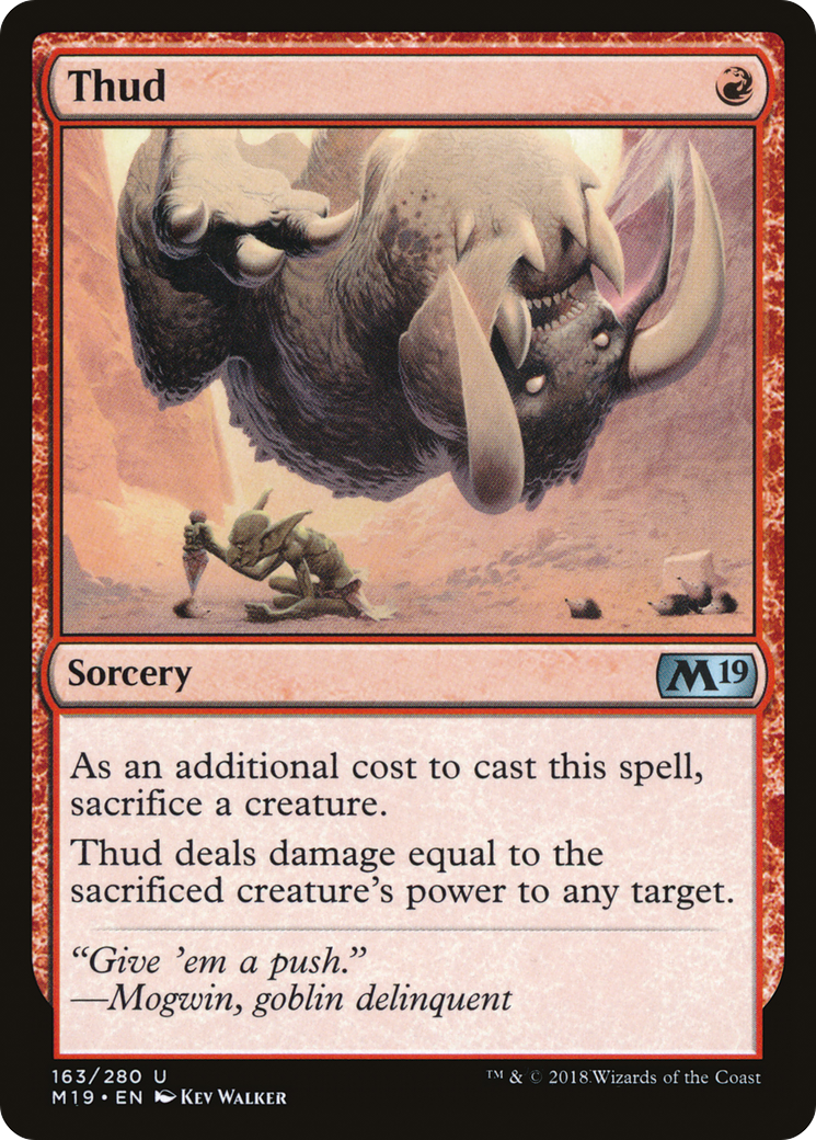 Thud (M19-163) - Core Set 2019 - Premium MTG Single from Wizards of the Coast - Just $0.08! Shop now at Game Crave Tournament Store