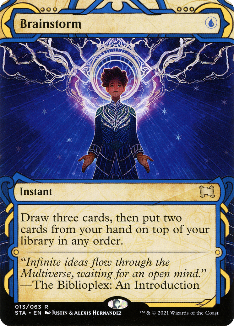 Brainstorm (STA-013) - Strixhaven Mystical Archive: (Showcase) (Borderless) Foil - Premium MTG Single from Wizards of the Coast - Just $1.86! Shop now at Game Crave Tournament Store