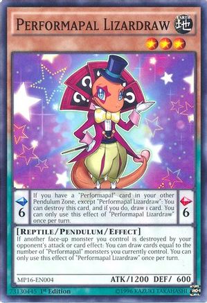 Performapal Lizardraw (MP16-EN004) - 2016 Mega-Tins Mega Pack Unlimited - Premium Yugioh Single from Konami - Just $0.25! Shop now at Game Crave Tournament Store