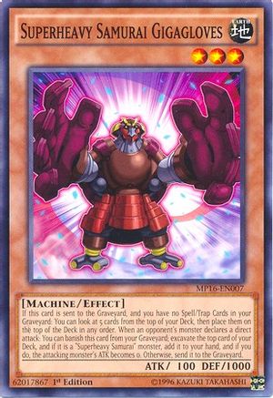 Superheavy Samurai Gigagloves (MP16-EN007) - 2016 Mega-Tins Mega Pack 1st Edition - Premium Yugioh Single from Konami - Just $0.25! Shop now at Game Crave Tournament Store