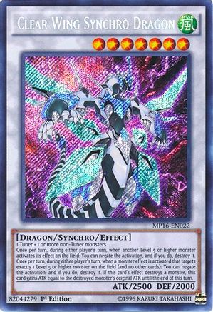 Clear Wing Synchro Dragon (MP16-EN022) - 2016 Mega-Tins Mega Pack Unlimited - Premium Yugioh Single from Konami - Just $1.48! Shop now at Game Crave Tournament Store
