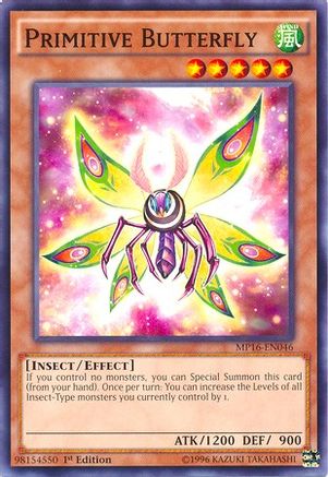 Primitive Butterfly (MP16-EN046) - 2016 Mega-Tins Mega Pack 1st Edition - Premium Yugioh Single from Konami - Just $0.26! Shop now at Game Crave Tournament Store