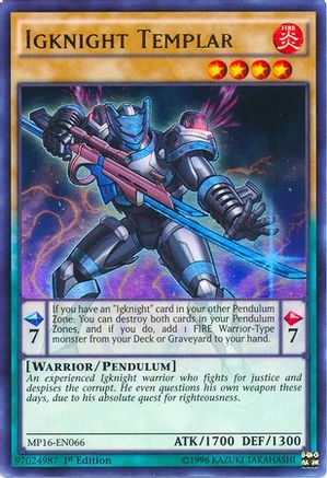 Igknight Templar (MP16-EN066) - 2016 Mega-Tins Mega Pack 1st Edition - Premium Yugioh Single from Konami - Just $0.26! Shop now at Game Crave Tournament Store