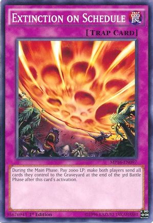 Extinction on Schedule (MP16-EN097) - 2016 Mega-Tins Mega Pack Unlimited - Premium Yugioh Single from Konami - Just $0.13! Shop now at Game Crave Tournament Store