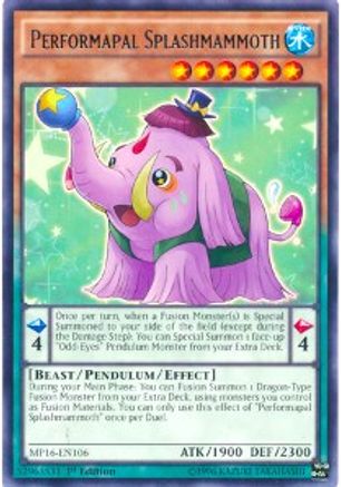 Performapal Splashmammoth (MP16-EN106) - 2016 Mega-Tins Mega Pack 1st Edition - Premium Yugioh Single from Konami - Just $0.26! Shop now at Game Crave Tournament Store