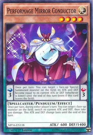 Performage Mirror Conductor (MP16-EN118) - 2016 Mega-Tins Mega Pack 1st Edition - Premium Yugioh Single from Konami - Just $0.25! Shop now at Game Crave Tournament Store