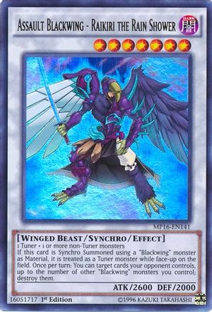Assault Blackwing - Raikiri the Rain Shower (MP16-EN141) - 2016 Mega-Tins Mega Pack Unlimited - Premium Yugioh Single from Konami - Just $0.47! Shop now at Game Crave Tournament Store