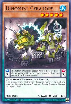Dinomist Ceratops (MP16-EN197) - 2016 Mega-Tins Mega Pack 1st Edition - Premium Yugioh Single from Konami - Just $0.25! Shop now at Game Crave Tournament Store