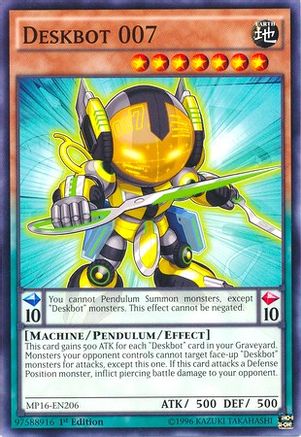 Deskbot 007 (MP16-EN206) - 2016 Mega-Tins Mega Pack 1st Edition - Premium Yugioh Single from Konami - Just $0.25! Shop now at Game Crave Tournament Store