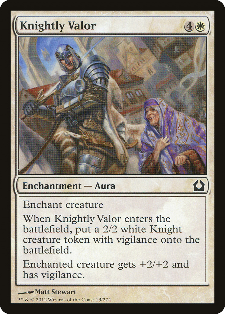 Knightly Valor (RTR-013) - Return to Ravnica - Premium MTG Single from Wizards of the Coast - Just $0.08! Shop now at Game Crave Tournament Store