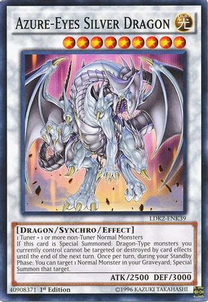 Azure-Eyes Silver Dragon (LDK2-ENK39) - Legendary Decks II 1st Edition - Premium Yugioh Single from Konami - Just $0.25! Shop now at Game Crave Tournament Store