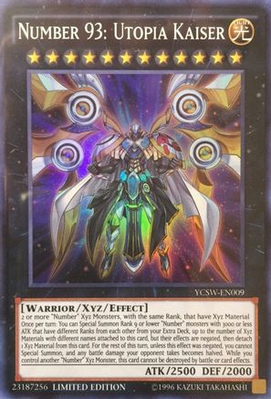 Number 93: Utopia Kaiser (YCSW-EN009) - Yu-Gi-Oh! Championship Series Prize Cards Limited - Premium Yugioh Single from Konami - Just $788! Shop now at Game Crave Tournament Store