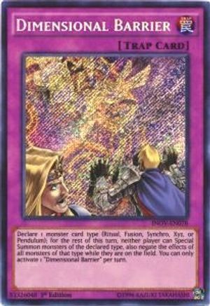 Dimensional Barrier (INOV-EN078) - Invasion: Vengeance Unlimited - Premium Yugioh Single from Konami - Just $4.38! Shop now at Game Crave Tournament Store