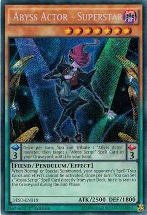 Abyss Actor - Superstar (DESO-EN018) - Destiny Soldiers 1st Edition - Premium Yugioh Single from Konami - Just $0.25! Shop now at Game Crave Tournament Store