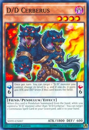 D/D Cerberus (SDPD-EN007) - Structure Deck: Pendulum Domination 1st Edition - Premium Yugioh Single from Konami - Just $0.92! Shop now at Game Crave Tournament Store